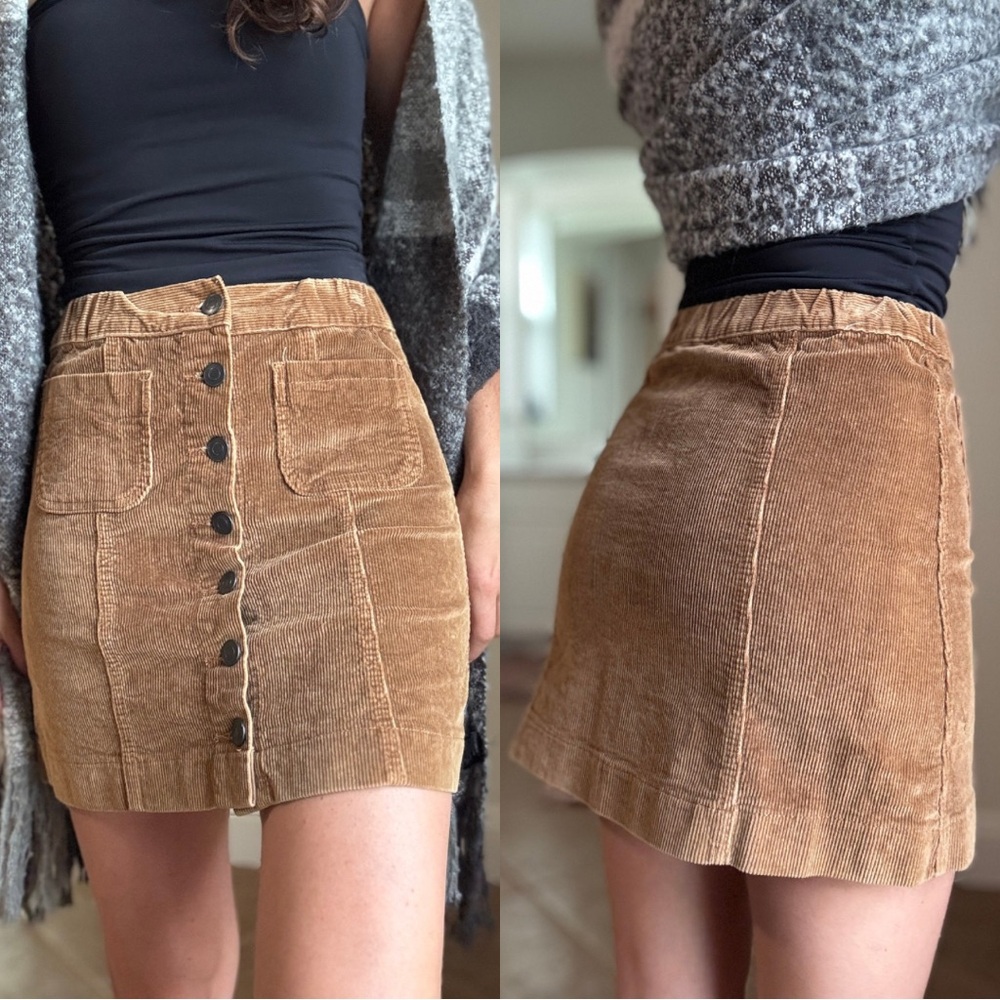 Brandy Melville Brown Corduroy Mini Skirt